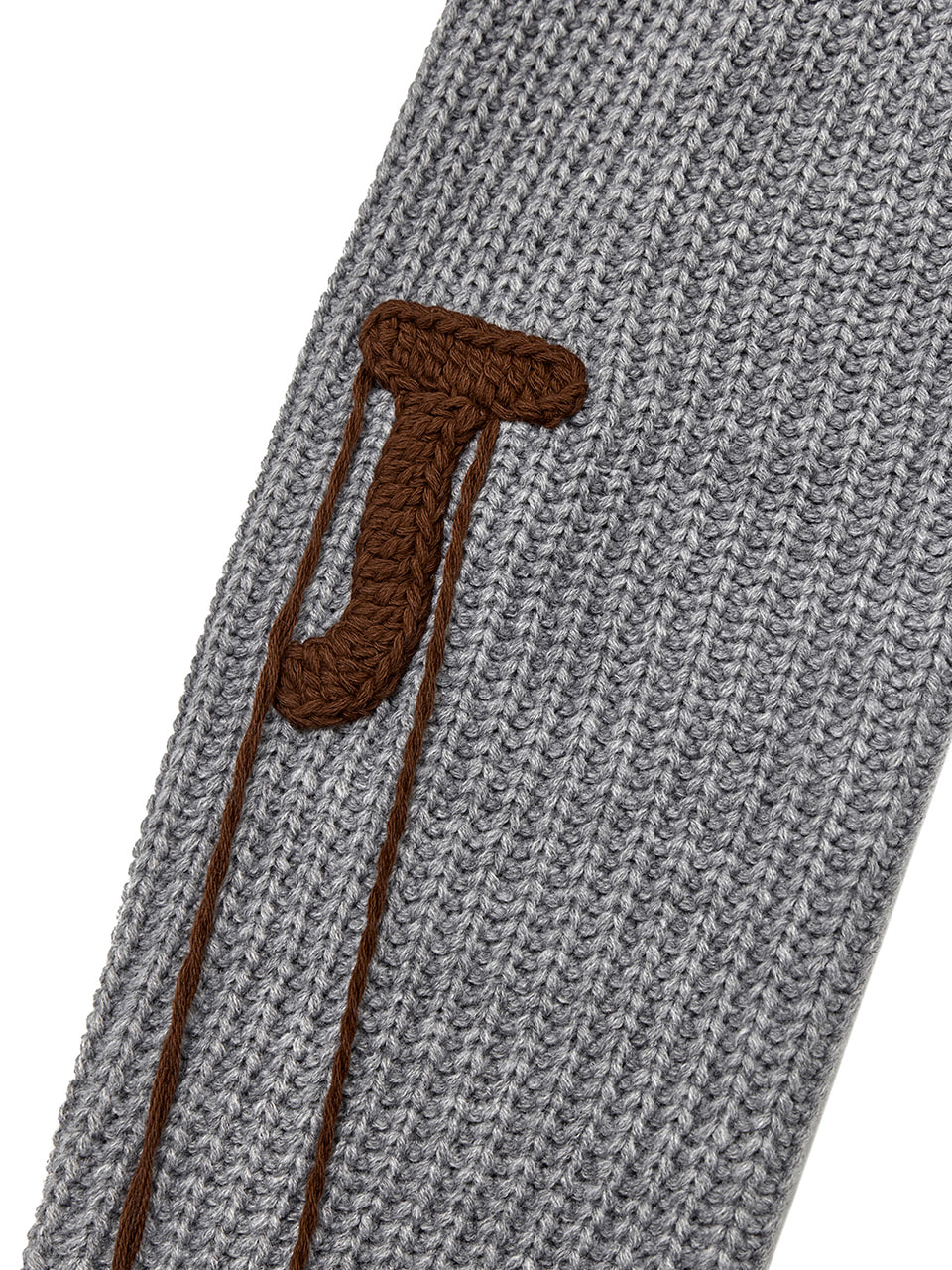 Crochet Zip-Up Hoodie Grey Ivory - Kijun